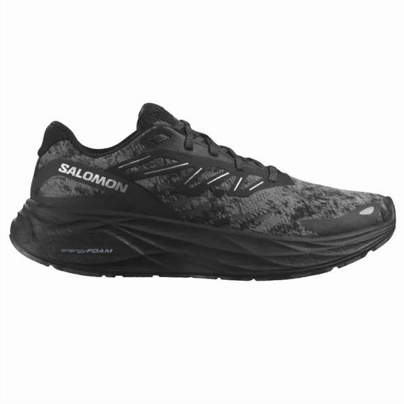 NEW SALOMON men's aero glide 2 running shoes in black / phantom / ghost gray